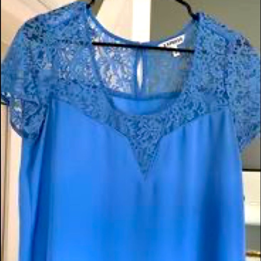 Express blue lace blouse